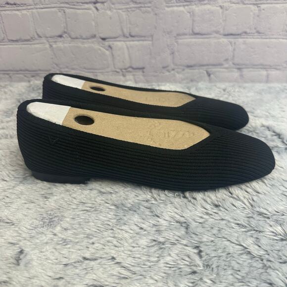 Vivaia Shoes - Vivaia Margot 2.0 Square Toe Black Flats Loafers Slip On EU 37 Lightweight NEW